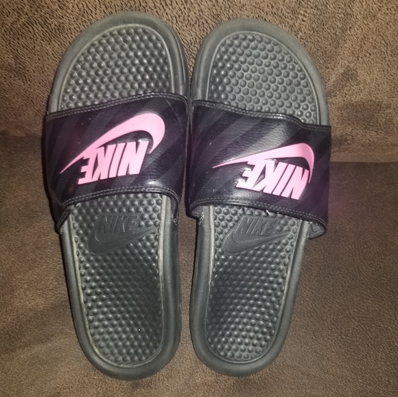 Nike Shoes Nike Slides Black And Pink Poshmark